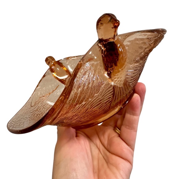 Vintage Hummingbird Glass Candy Dish - Picture 3 of 8